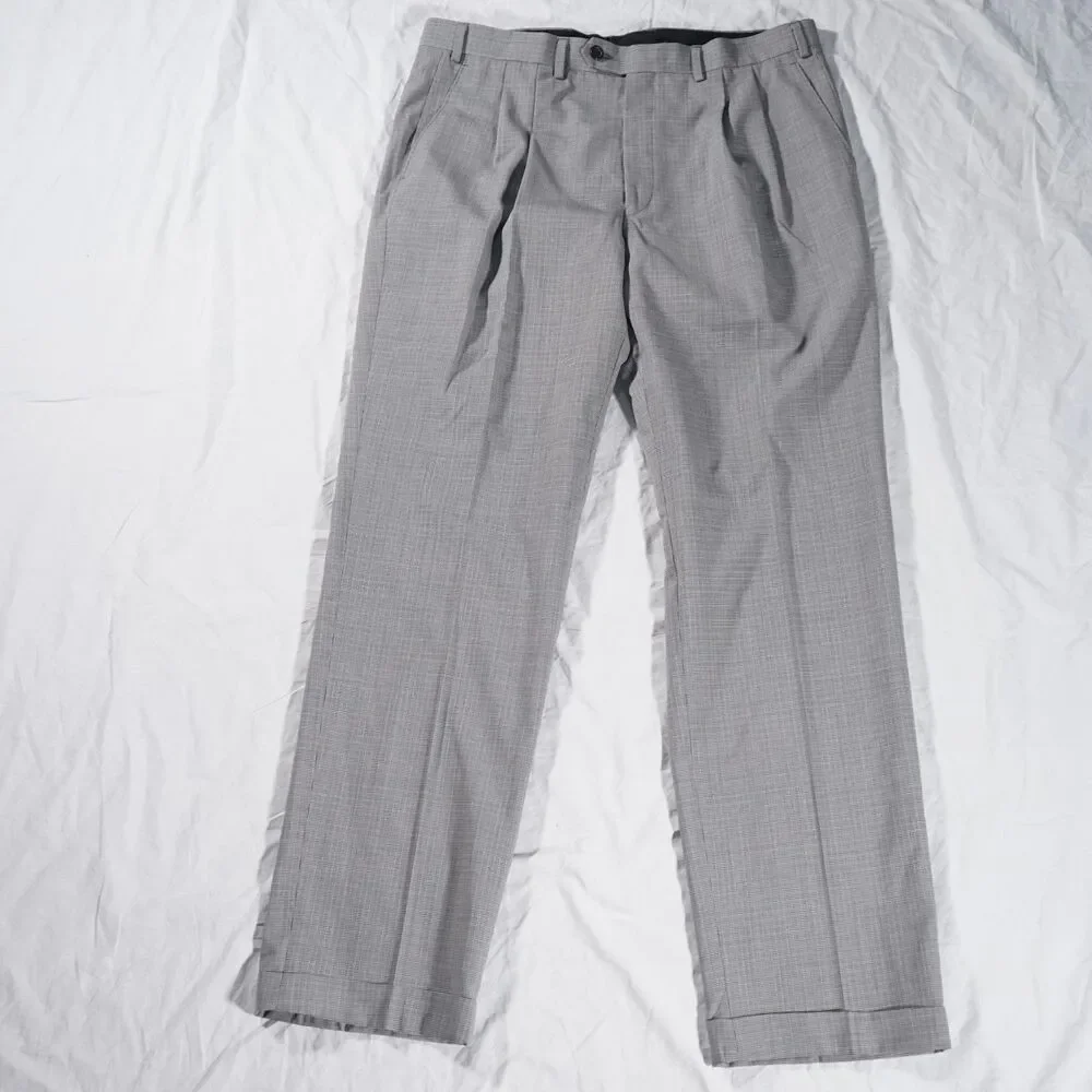 Lauren Ralph Lauren Mini Houndstooth Dress Pants Gray 36x32
